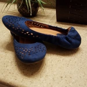 Blue Suede Flats